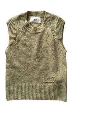 AMI PARIS
Khaki Embroidered Vest . NWT.